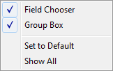Field Chooser context menu